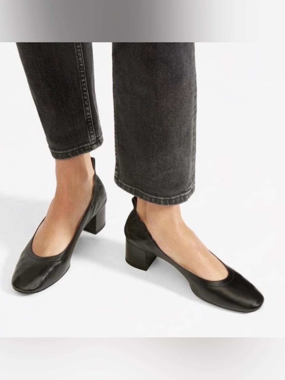 Everlane Black Leather Day Heels